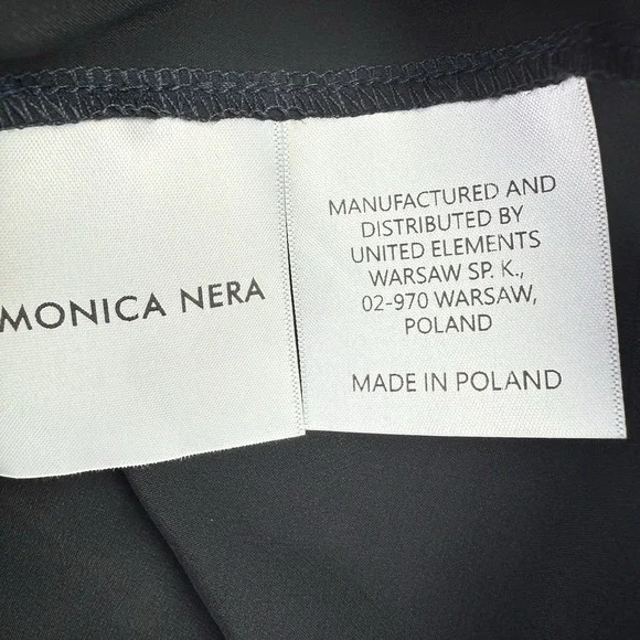 Monica Nera Silk Blouse Women's UK 12 EU 38 Black Long Sleeve Poland $325